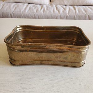 Vintage 1950s-60s Rustic Solid Bass basket Farmhouse Decor Planter